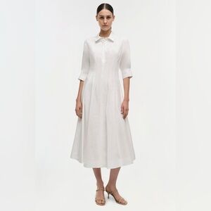 Jonathan Simkhai Signature Jazz Midi Shirt Dress White